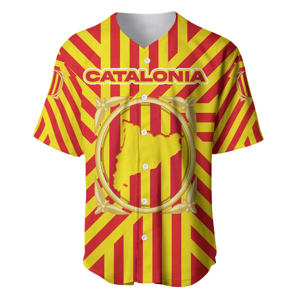 Catalonia Flag Baseball Jersey Autonomous Community of Spain - Wonder Print Shop