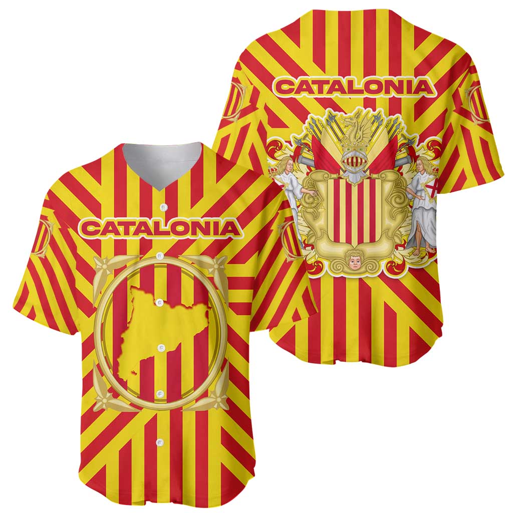 Catalonia Flag Baseball Jersey Autonomous Community of Spain - Wonder Print Shop