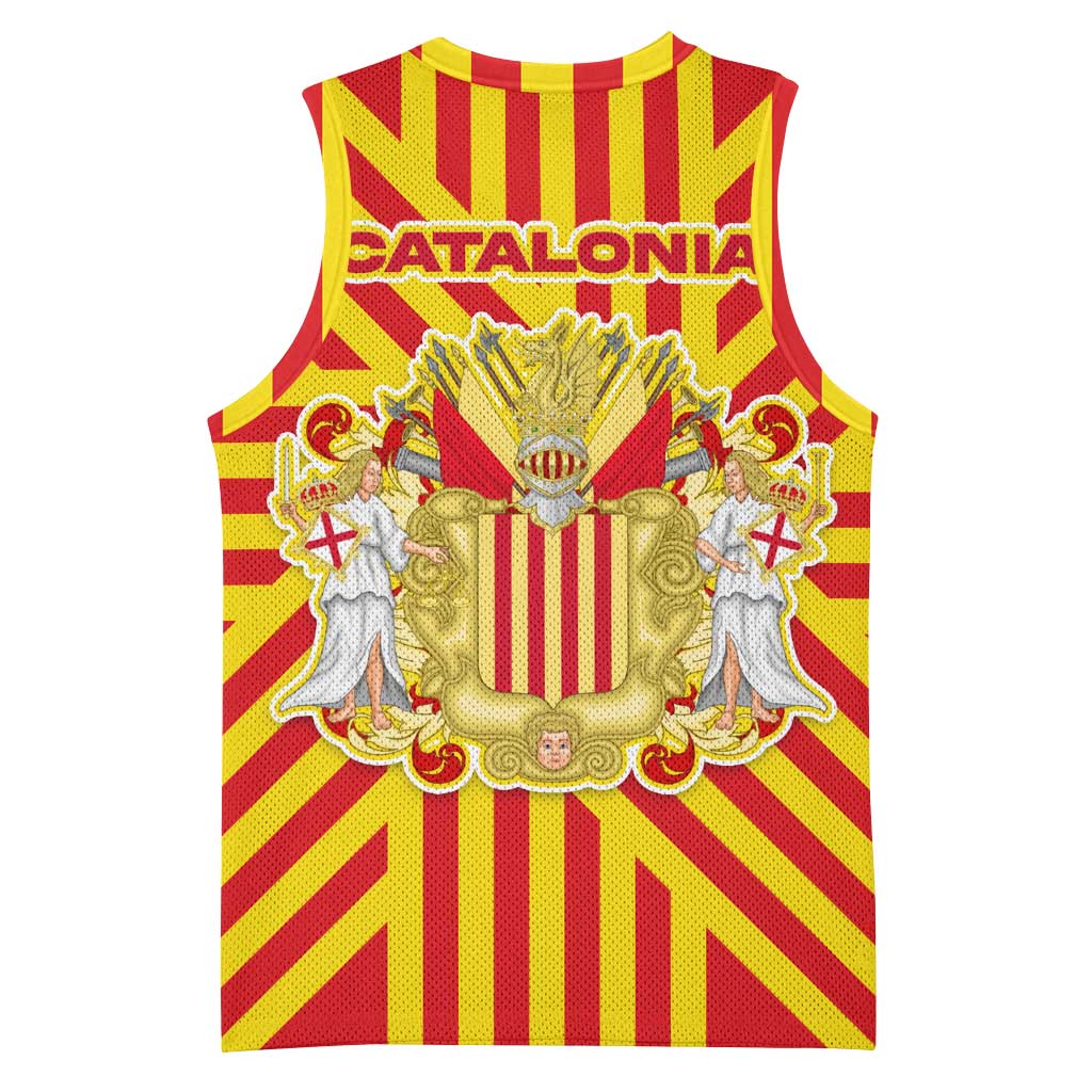 Catalonia Flag Basketball Jersey Autonomous Community of Spain - Wonder Print Shop