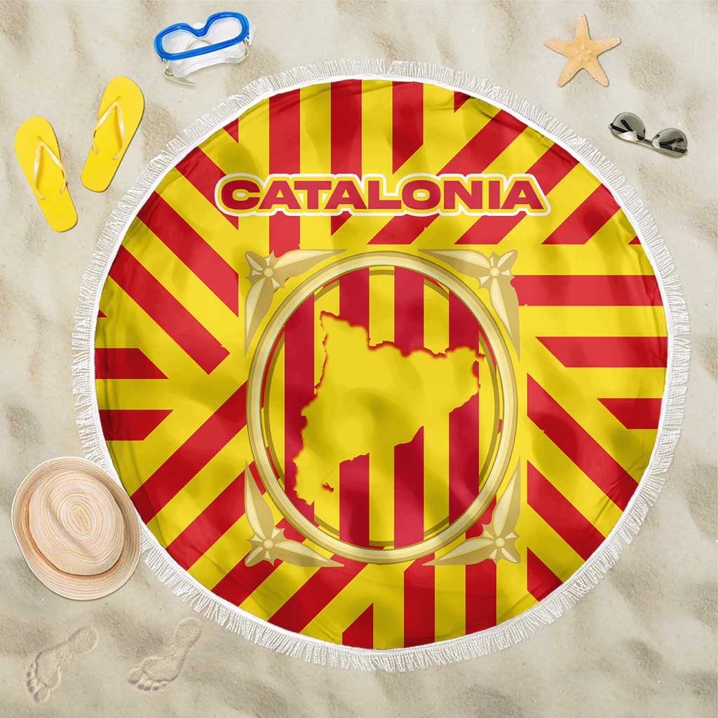 Catalonia Flag Beach Blanket Autonomous Community of Spain - Wonder Print Shop