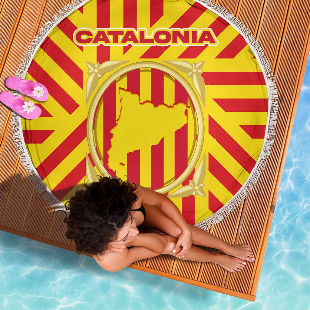 Catalonia Flag Beach Blanket Autonomous Community of Spain - Wonder Print Shop