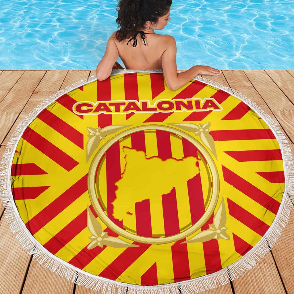 Catalonia Flag Beach Blanket Autonomous Community of Spain - Wonder Print Shop