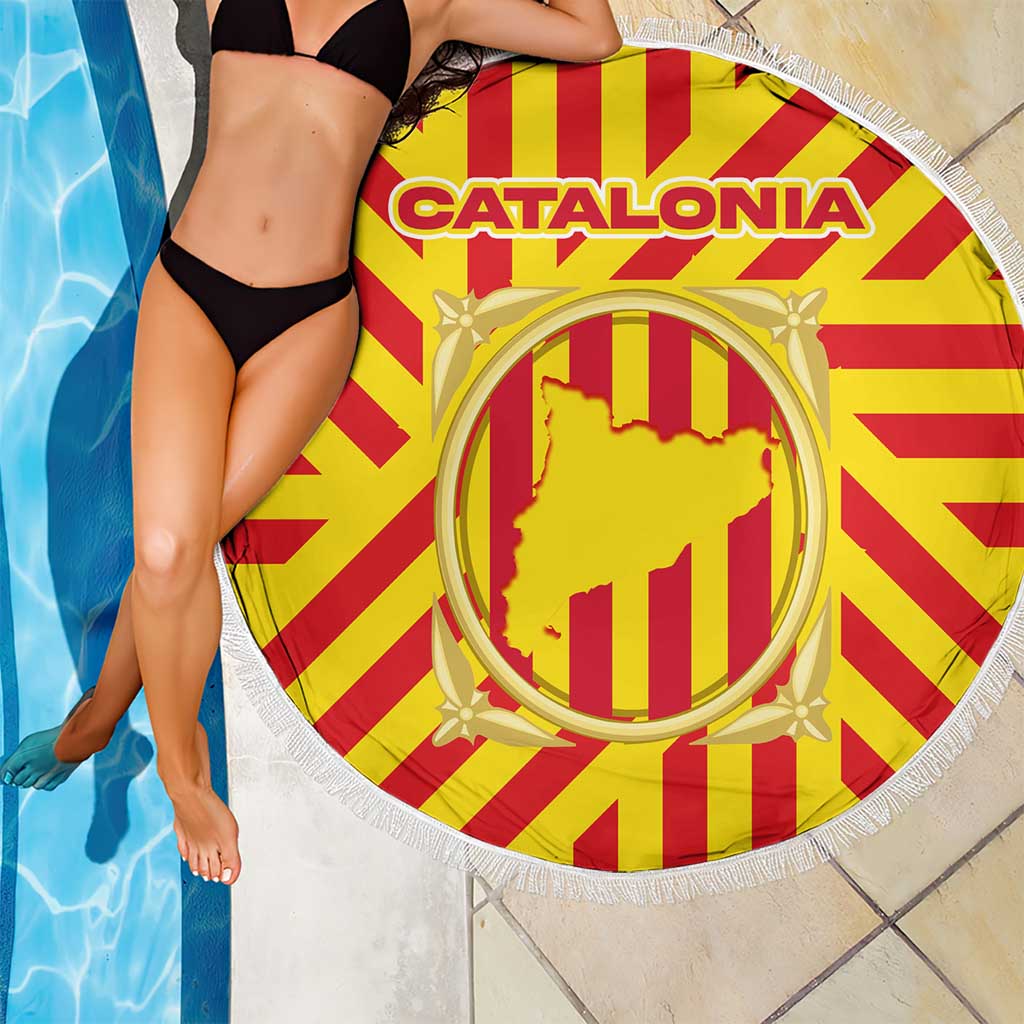 Catalonia Flag Beach Blanket Autonomous Community of Spain - Wonder Print Shop