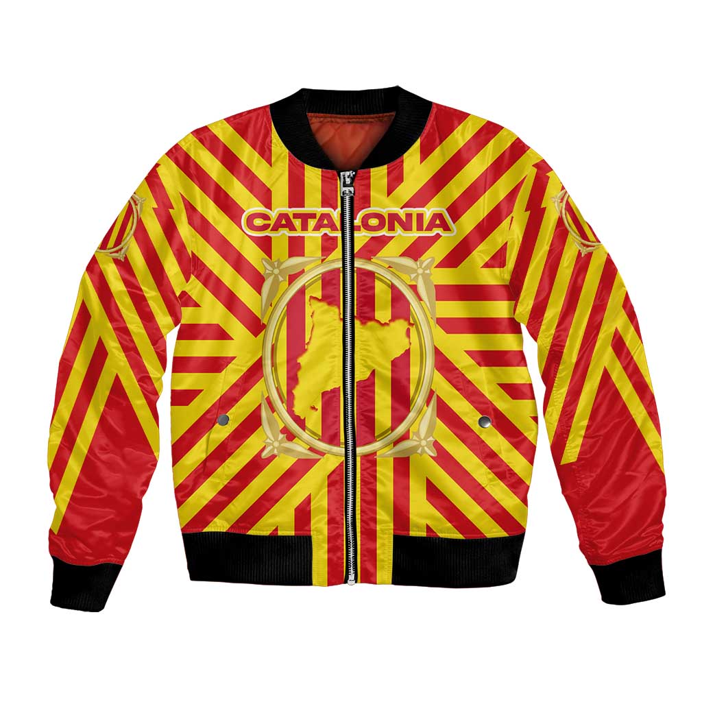 Catalonia Flag Bomber Jacket Autonomous Community of Spain - Wonder Print Shop