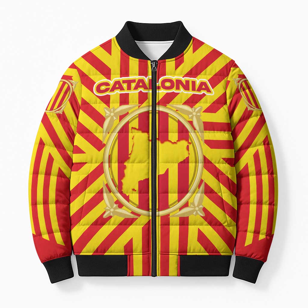 Catalonia Flag Bomber Puffer Jacket Autonomous Community of Spain - Wonder Print Shop