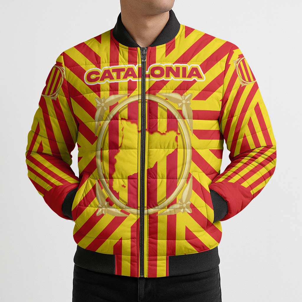 Catalonia Flag Bomber Puffer Jacket Autonomous Community of Spain - Wonder Print Shop
