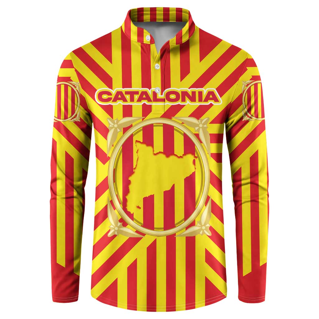 Catalonia Flag Button Sweatshirt Autonomous Community of Spain - Wonder Print Shop