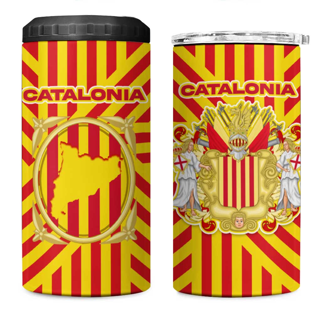 Catalonia Flag 4 in 1 Can Cooler Tumbler Autonomous Community of Spain - Wonder Print Shop