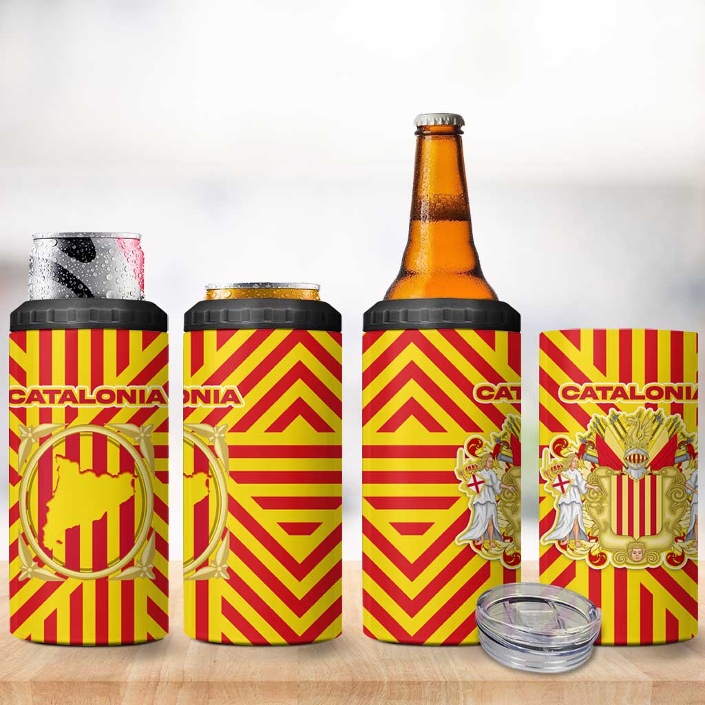 Catalonia Flag 4 in 1 Can Cooler Tumbler Autonomous Community of Spain - Wonder Print Shop