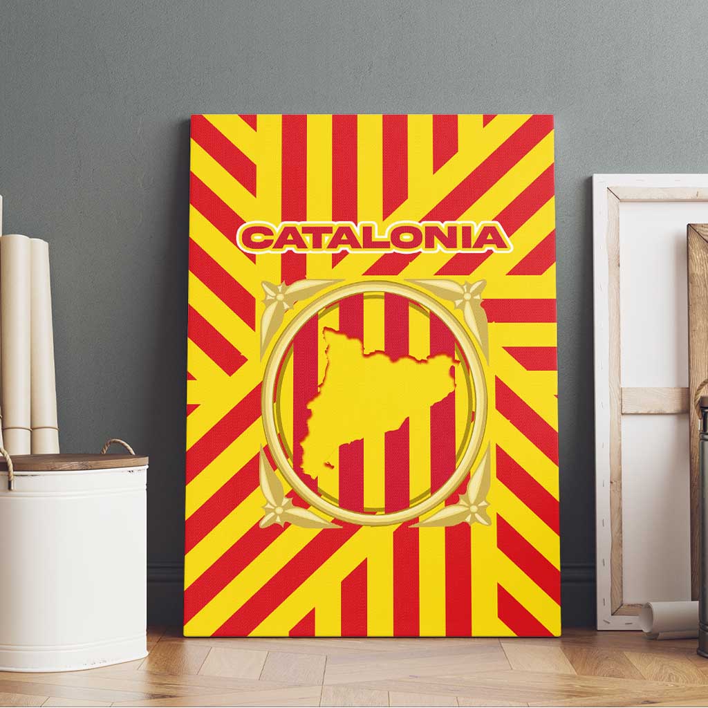 Catalonia Flag Canvas Wall Art Autonomous Community of Spain - Wonder Print Shop