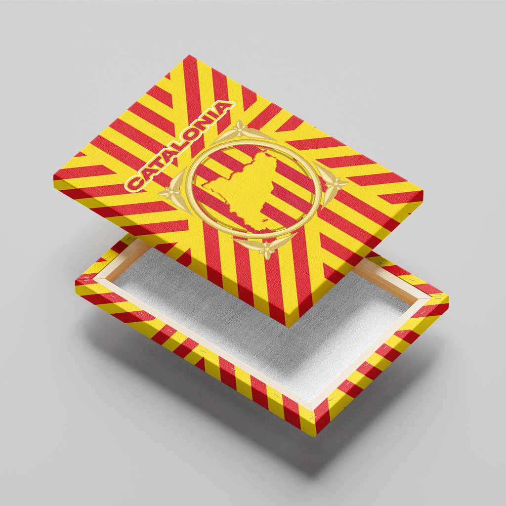 Catalonia Flag Canvas Wall Art Autonomous Community of Spain - Wonder Print Shop