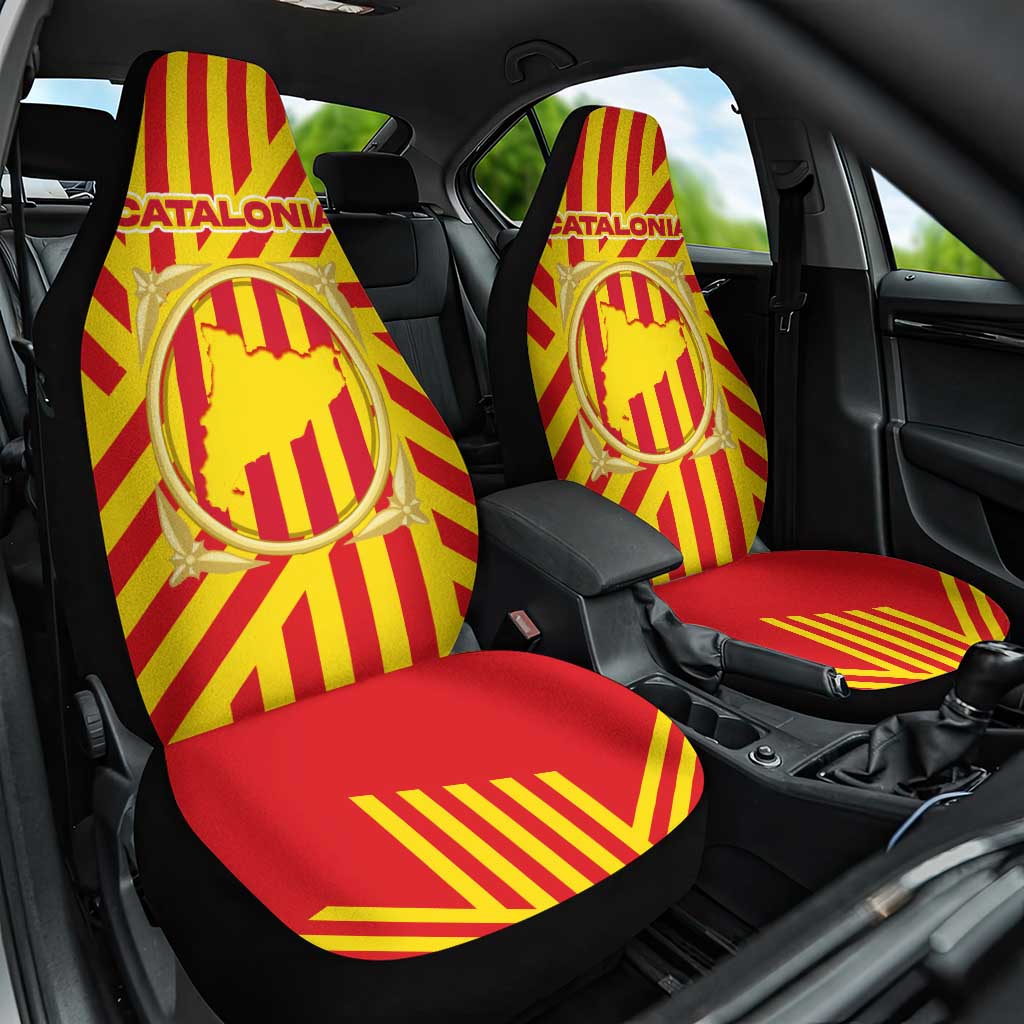 Catalonia Flag Car Seat Cover Autonomous Community of Spain - Wonder Print Shop