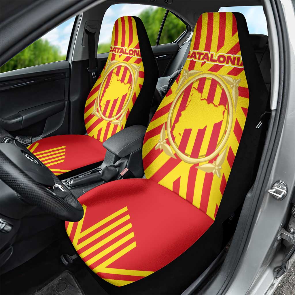 Catalonia Flag Car Seat Cover Autonomous Community of Spain - Wonder Print Shop
