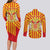 Catalonia Flag Couples Matching Long Sleeve Bodycon Dress and Long Sleeve Button Shirt Autonomous Community of Spain - Wonder Print Shop