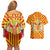 Catalonia Flag Couples Matching Off Shoulder Short Dress and Hawaiian Shirt Autonomous Community of Spain - Wonder Print Shop