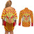 Catalonia Flag Couples Matching Off Shoulder Short Dress and Long Sleeve Button Shirt Autonomous Community of Spain - Wonder Print Shop