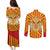 Catalonia Flag Couples Matching Puletasi and Long Sleeve Button Shirt Autonomous Community of Spain - Wonder Print Shop