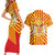 Catalonia Flag Couples Matching Short Sleeve Bodycon Dress and Hawaiian Shirt Autonomous Community of Spain - Wonder Print Shop