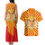 Catalonia Flag Couples Matching Tank Maxi Dress and Hawaiian Shirt Autonomous Community of Spain - Wonder Print Shop