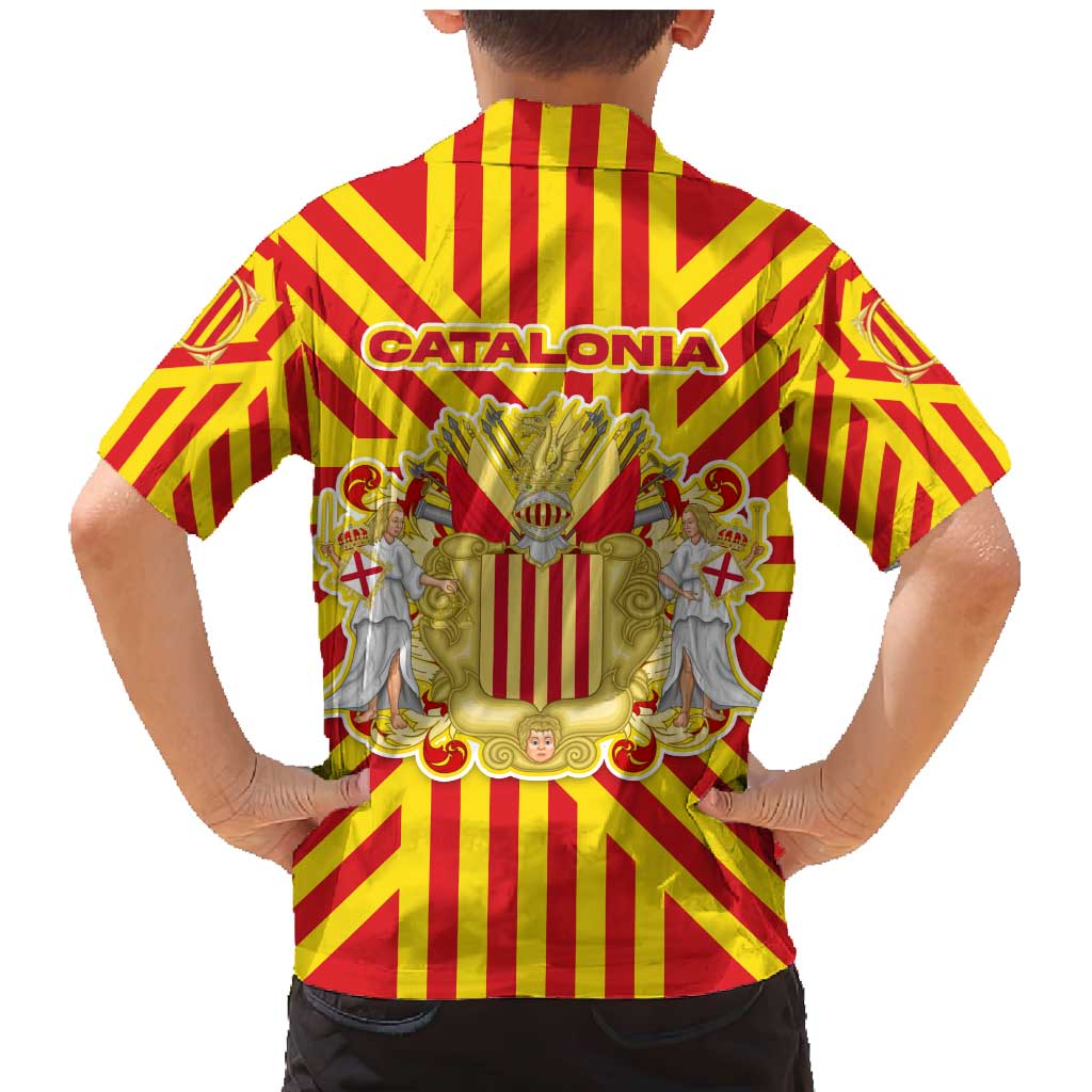 Catalonia Flag Family Matching Mermaid Dress and Hawaiian Shirt Autonomous Community of Spain - Wonder Print Shop
