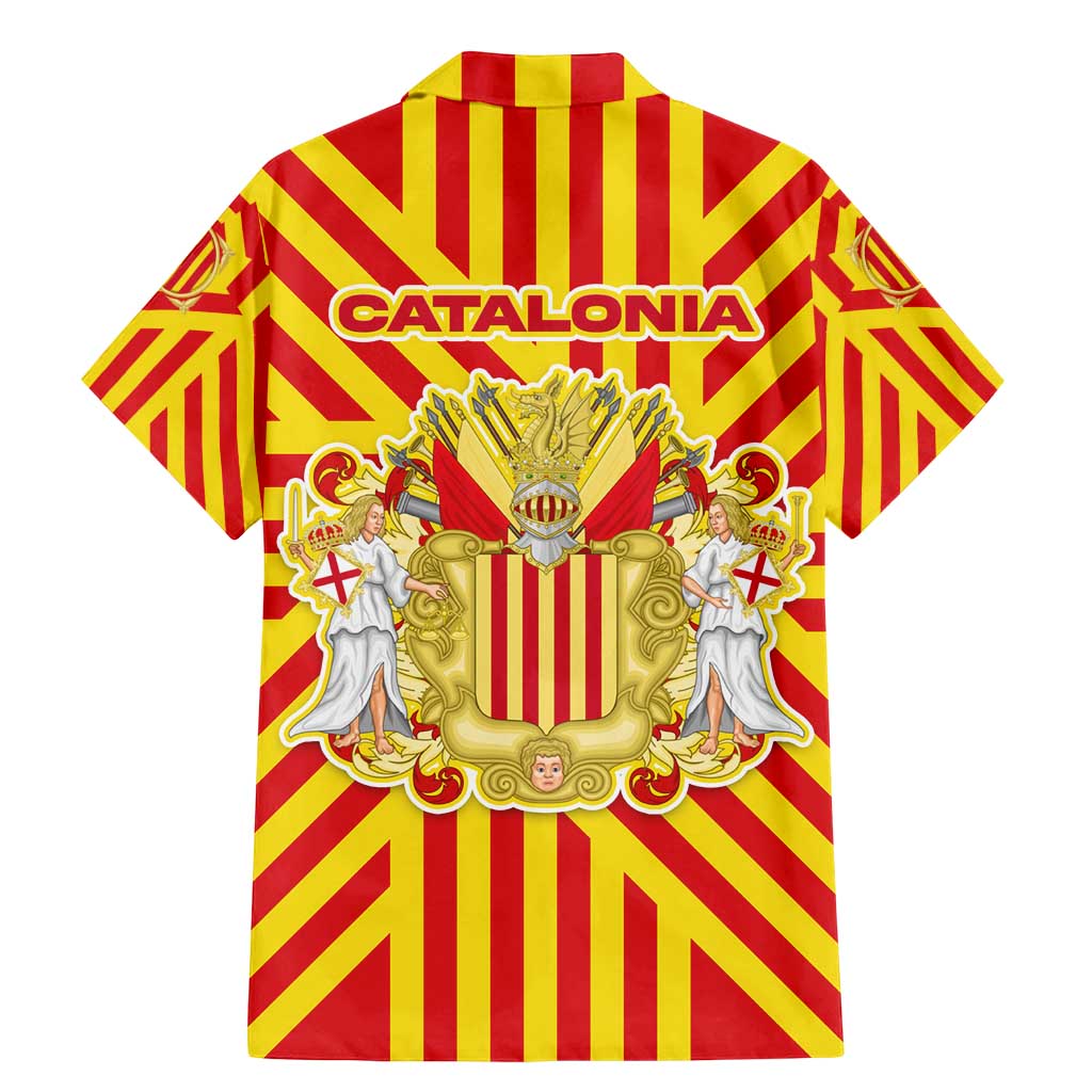 Catalonia Flag Family Matching Mermaid Dress and Hawaiian Shirt Autonomous Community of Spain - Wonder Print Shop