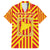 Catalonia Flag Family Matching Off The Shoulder Long Sleeve Dress and Hawaiian Shirt Autonomous Community of Spain - Wonder Print Shop