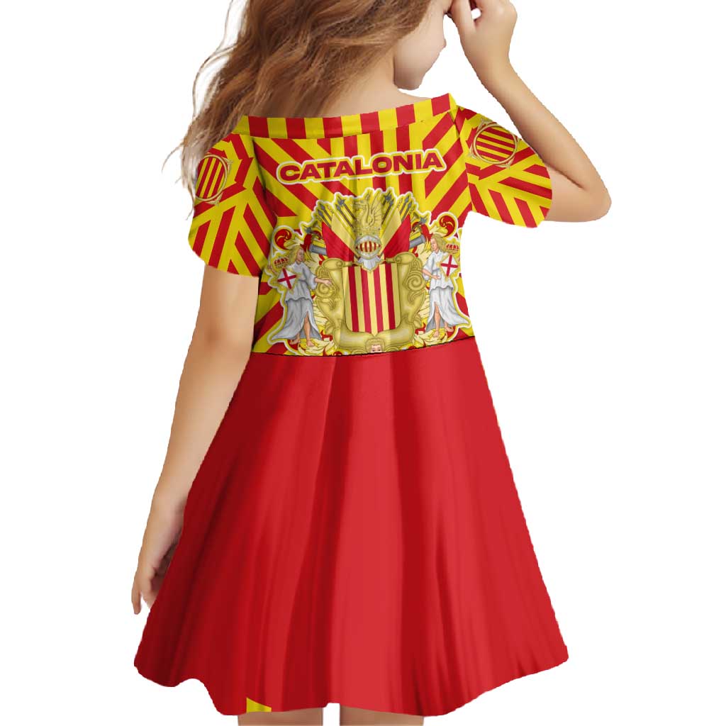 Catalonia Flag Family Matching Off Shoulder Maxi Dress and Hawaiian Shirt Autonomous Community of Spain - Wonder Print Shop