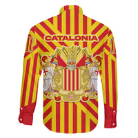 Catalonia Flag Family Matching Off Shoulder Short Dress and Hawaiian Shirt Autonomous Community of Spain - Wonder Print Shop