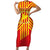 Catalonia Flag Family Matching Short Sleeve Bodycon Dress and Hawaiian Shirt Autonomous Community of Spain - Wonder Print Shop