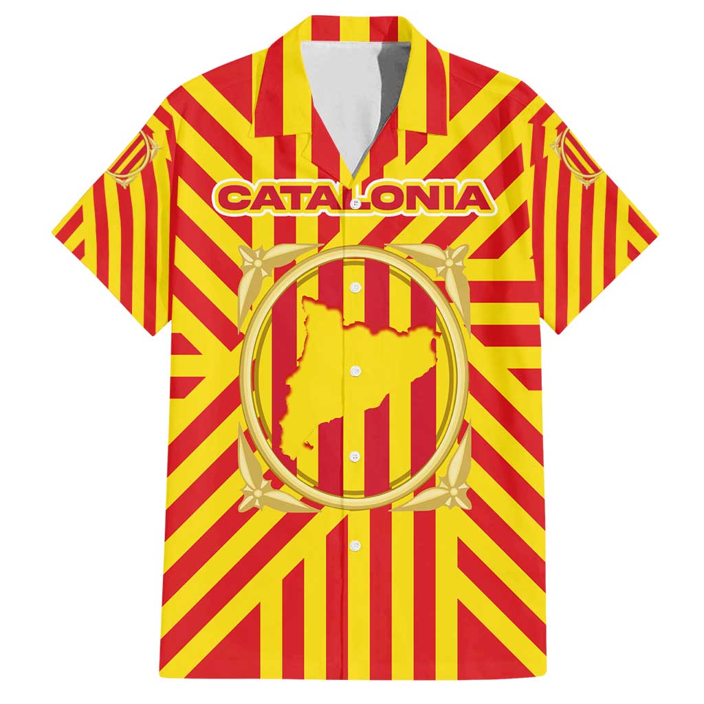 Catalonia Flag Family Matching Summer Maxi Dress and Hawaiian Shirt Autonomous Community of Spain - Wonder Print Shop