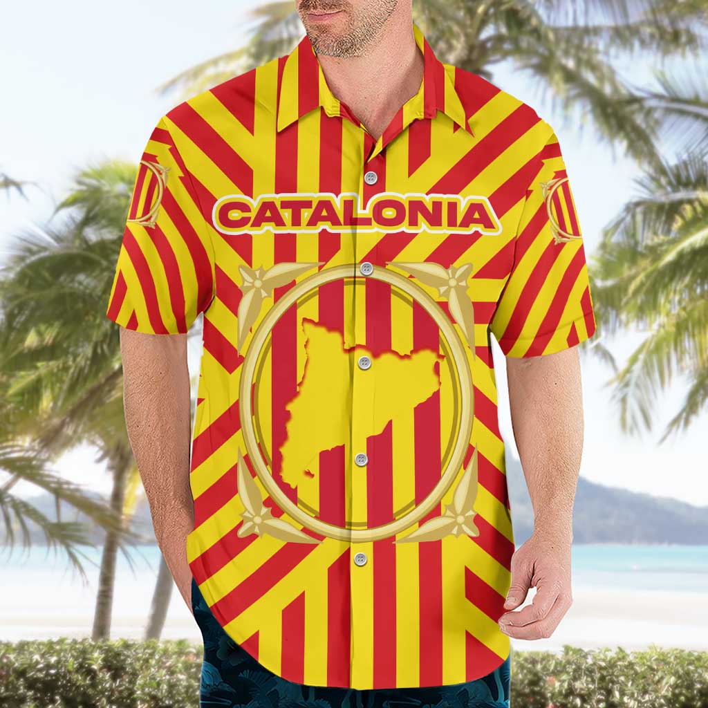 Catalonia Flag Hawaiian Shirt Autonomous Community of Spain - Wonder Print Shop