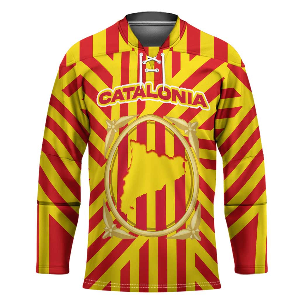 Catalonia Flag Hockey Jersey Autonomous Community of Spain - Wonder Print Shop