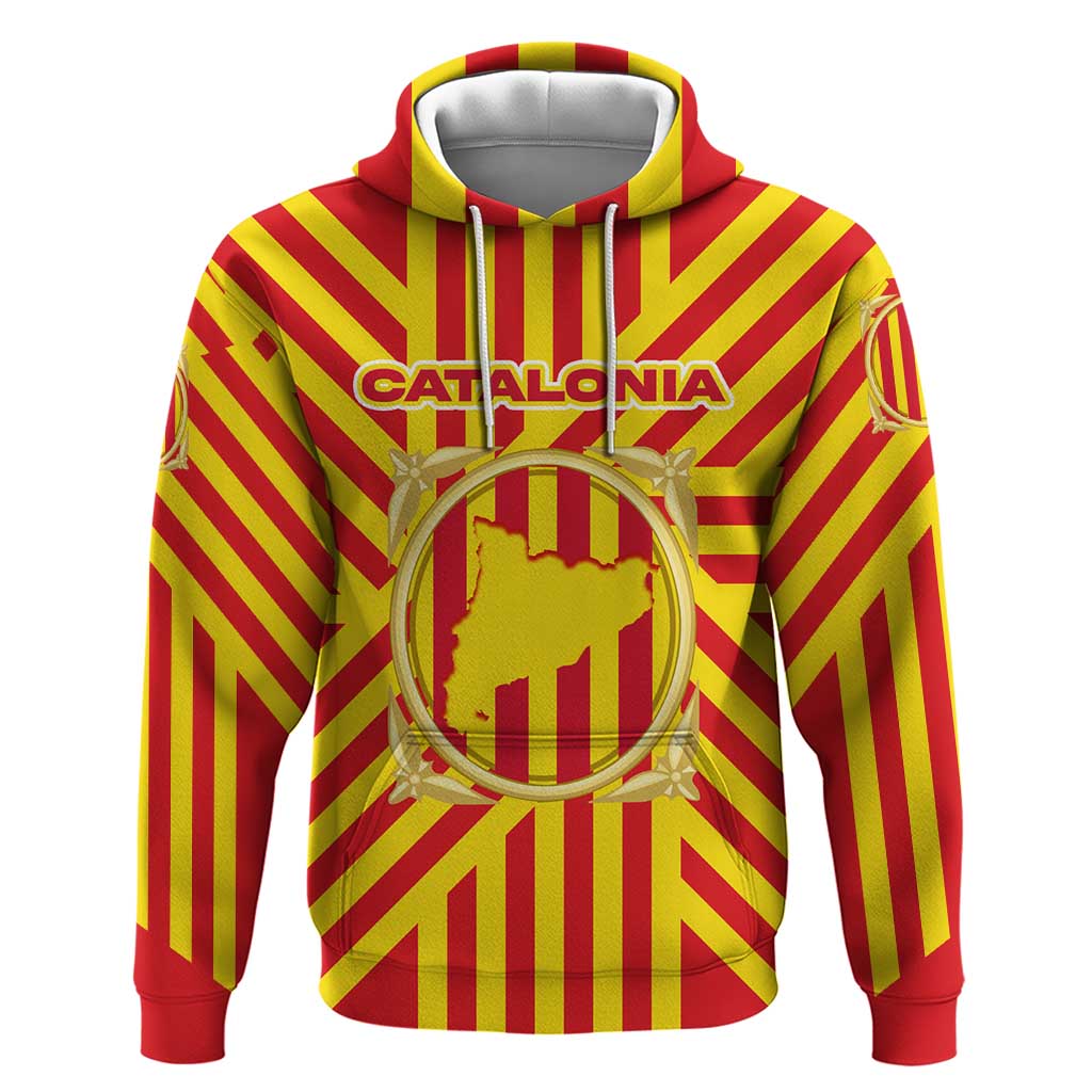 Catalonia Flag Hoodie Autonomous Community of Spain - Wonder Print Shop