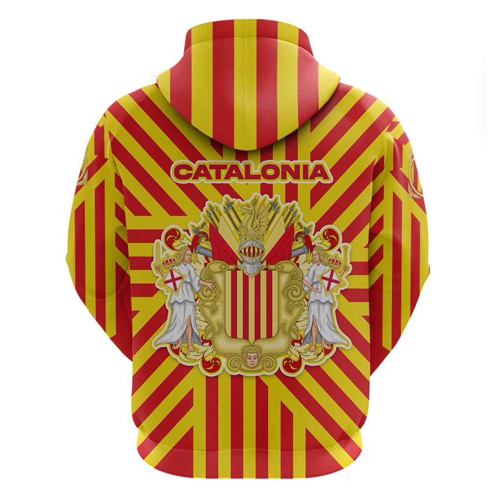 Catalonia Flag Hoodie Autonomous Community of Spain - Wonder Print Shop