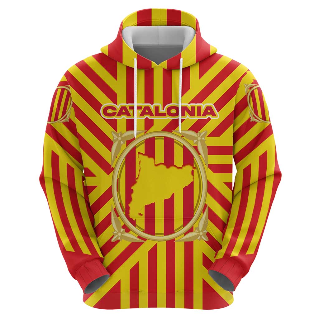 Catalonia Flag Hoodie Autonomous Community of Spain - Wonder Print Shop