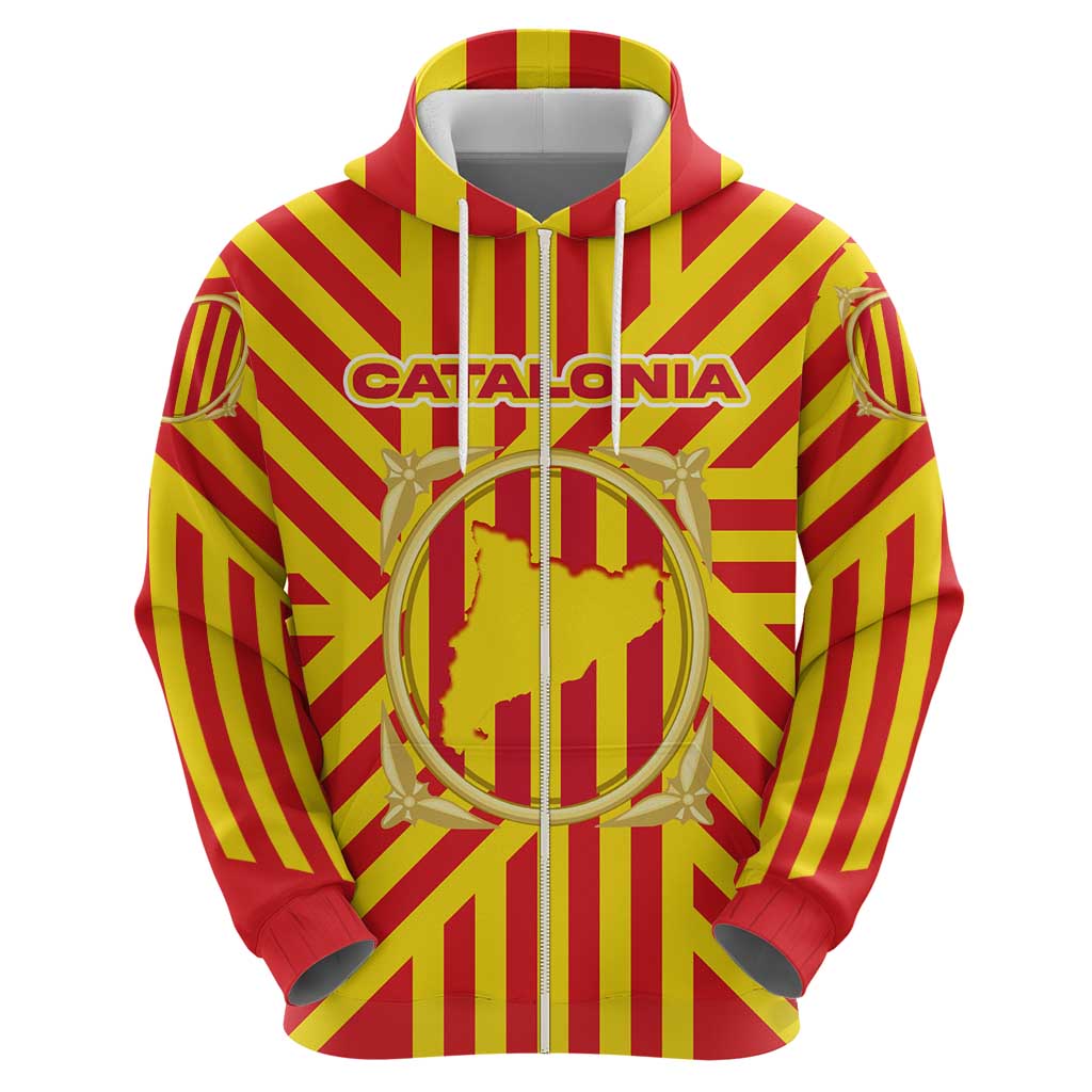 Catalonia Flag Hoodie Autonomous Community of Spain - Wonder Print Shop