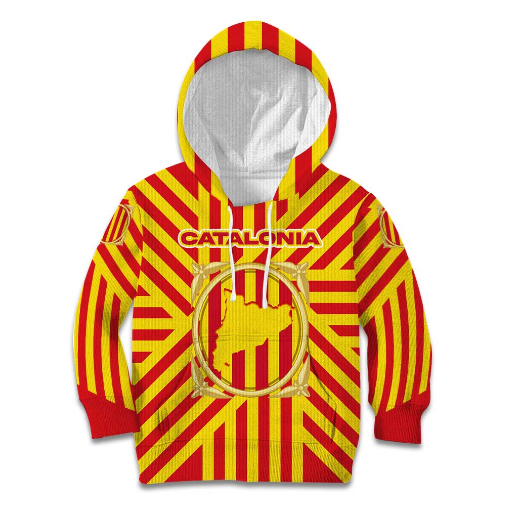 Catalonia Flag Kid Hoodie Autonomous Community of Spain - Wonder Print Shop