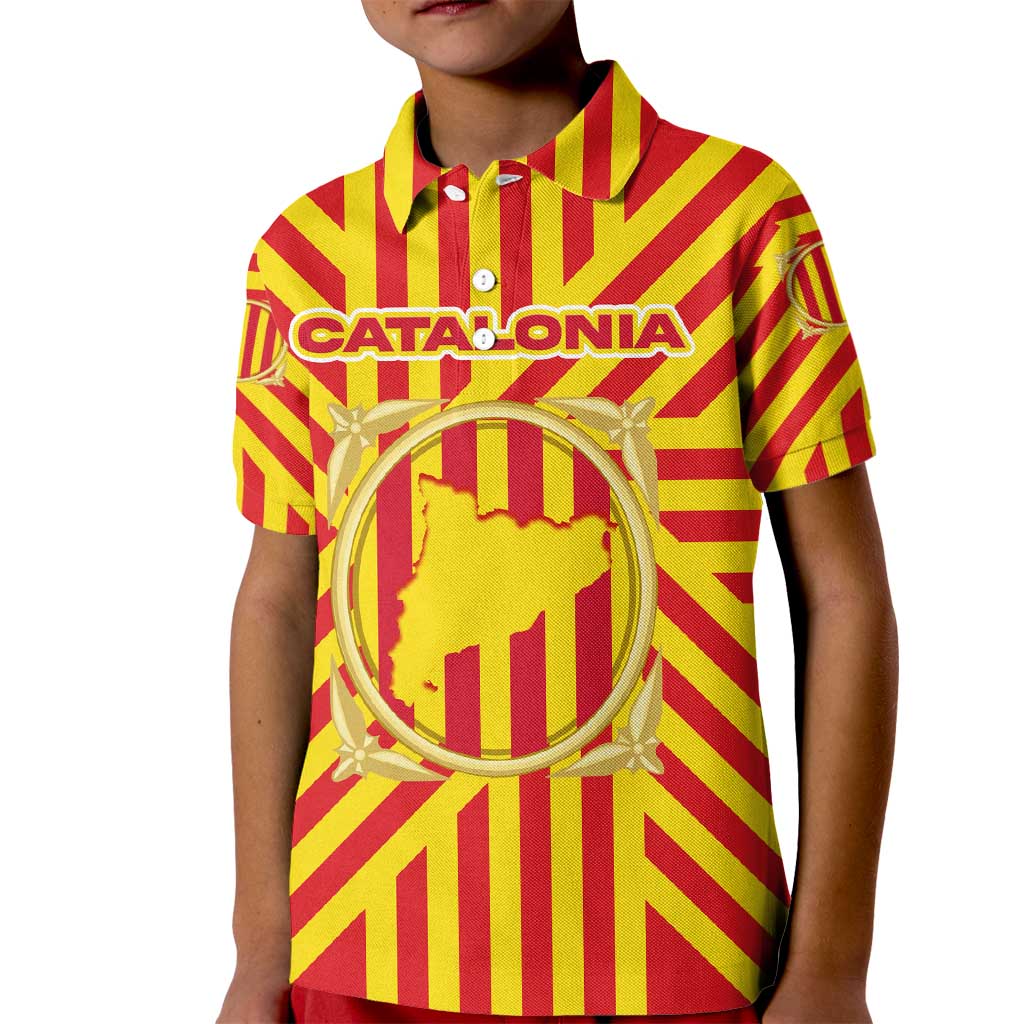 Catalonia Flag Kid Polo Shirt Autonomous Community of Spain - Wonder Print Shop