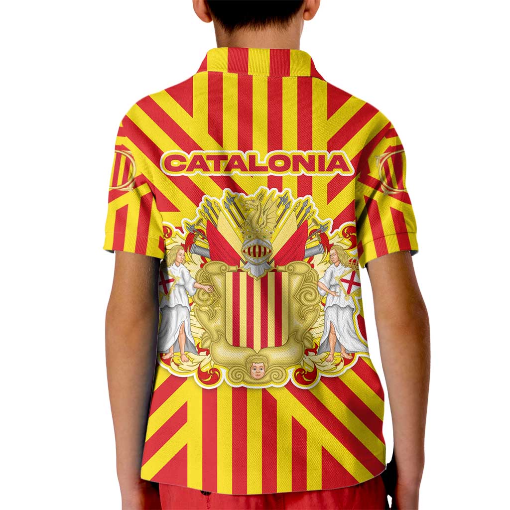 Catalonia Flag Kid Polo Shirt Autonomous Community of Spain - Wonder Print Shop