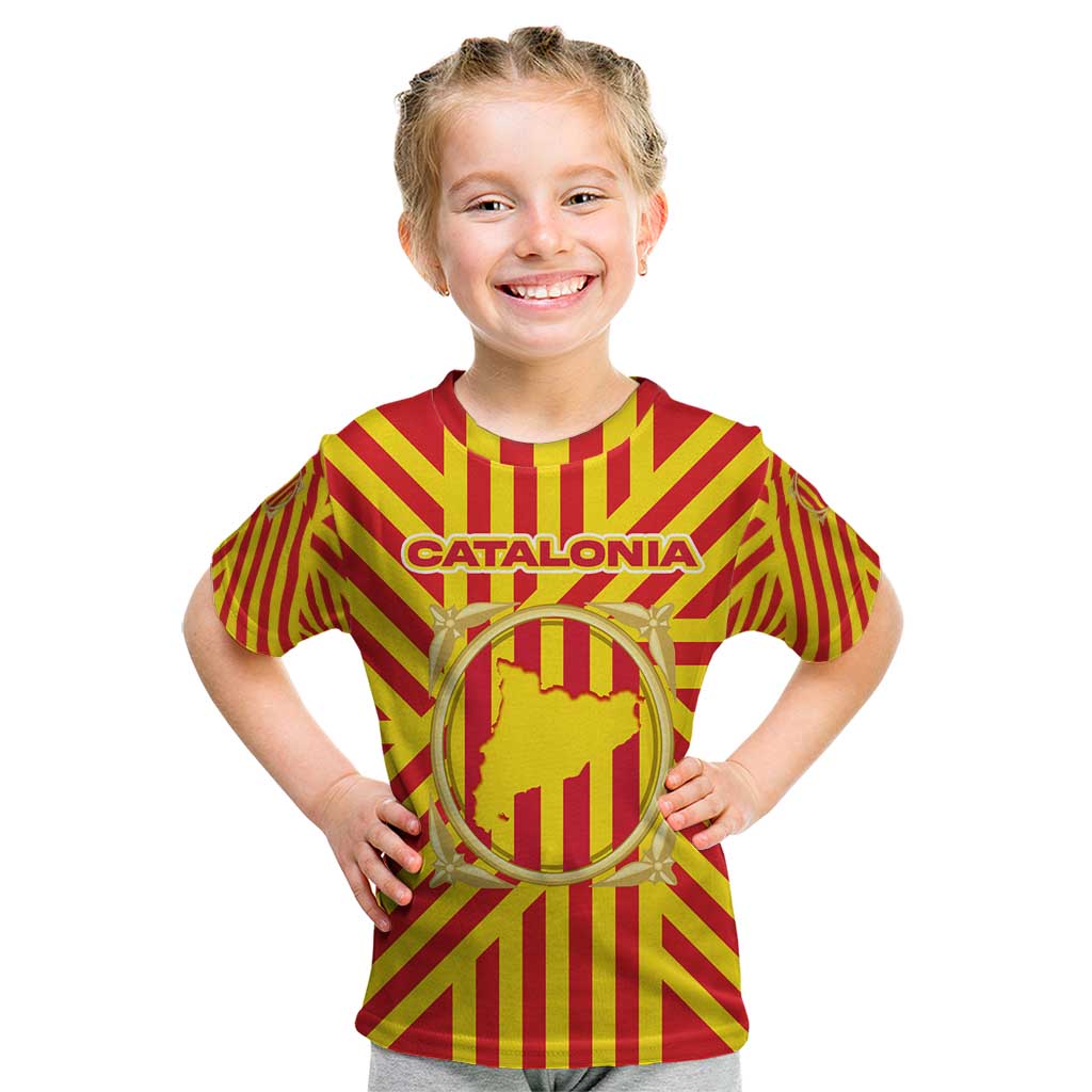 Catalonia Flag Kid T Shirt Autonomous Community of Spain - Wonder Print Shop