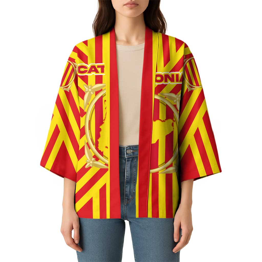 Catalonia Flag Kimono Autonomous Community of Spain - Wonder Print Shop