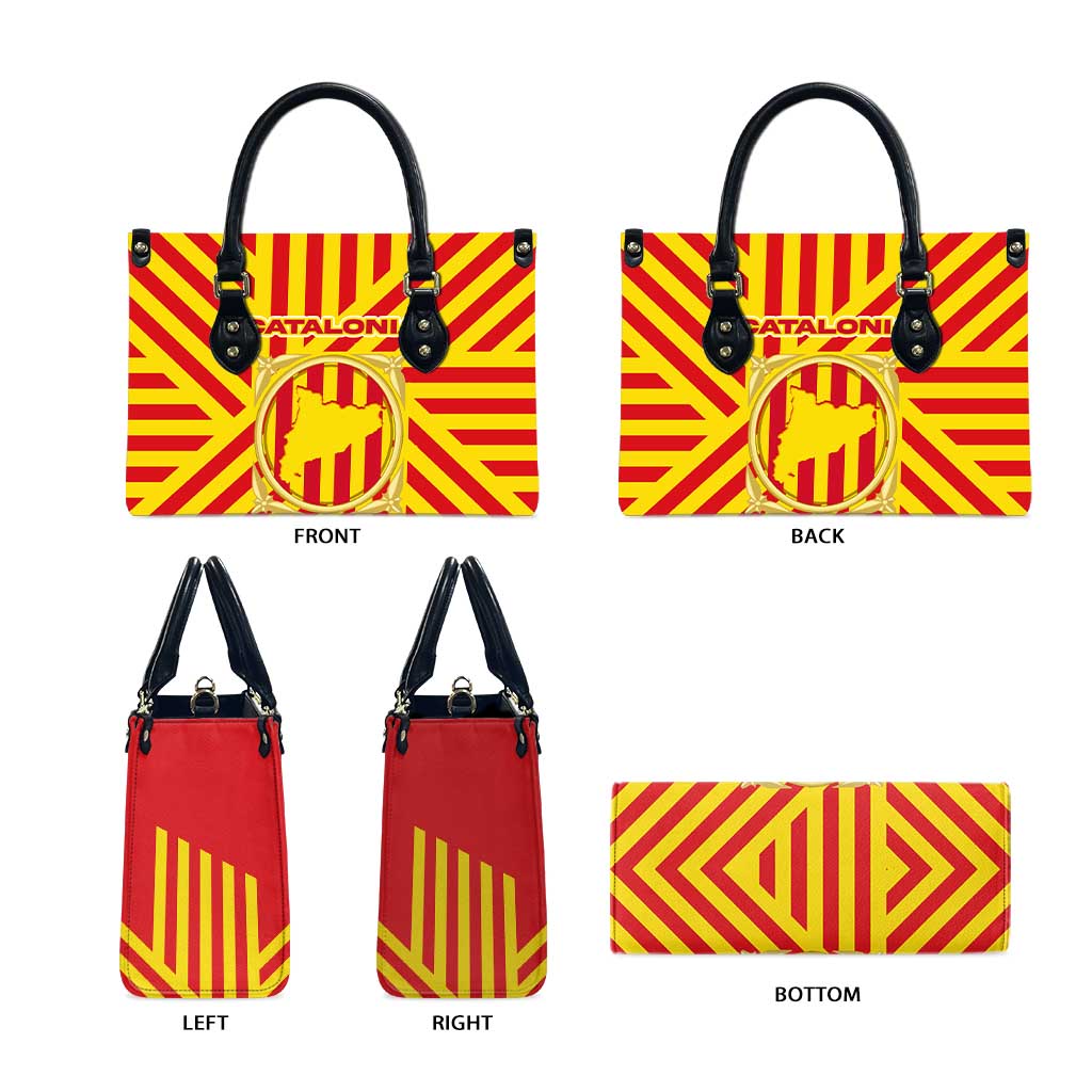 Catalonia Flag Leather Bag Autonomous Community of Spain - Wonder Print Shop