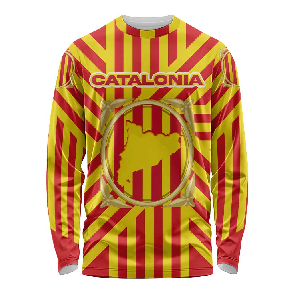 Catalonia Flag Long Sleeve Shirt Autonomous Community of Spain - Wonder Print Shop