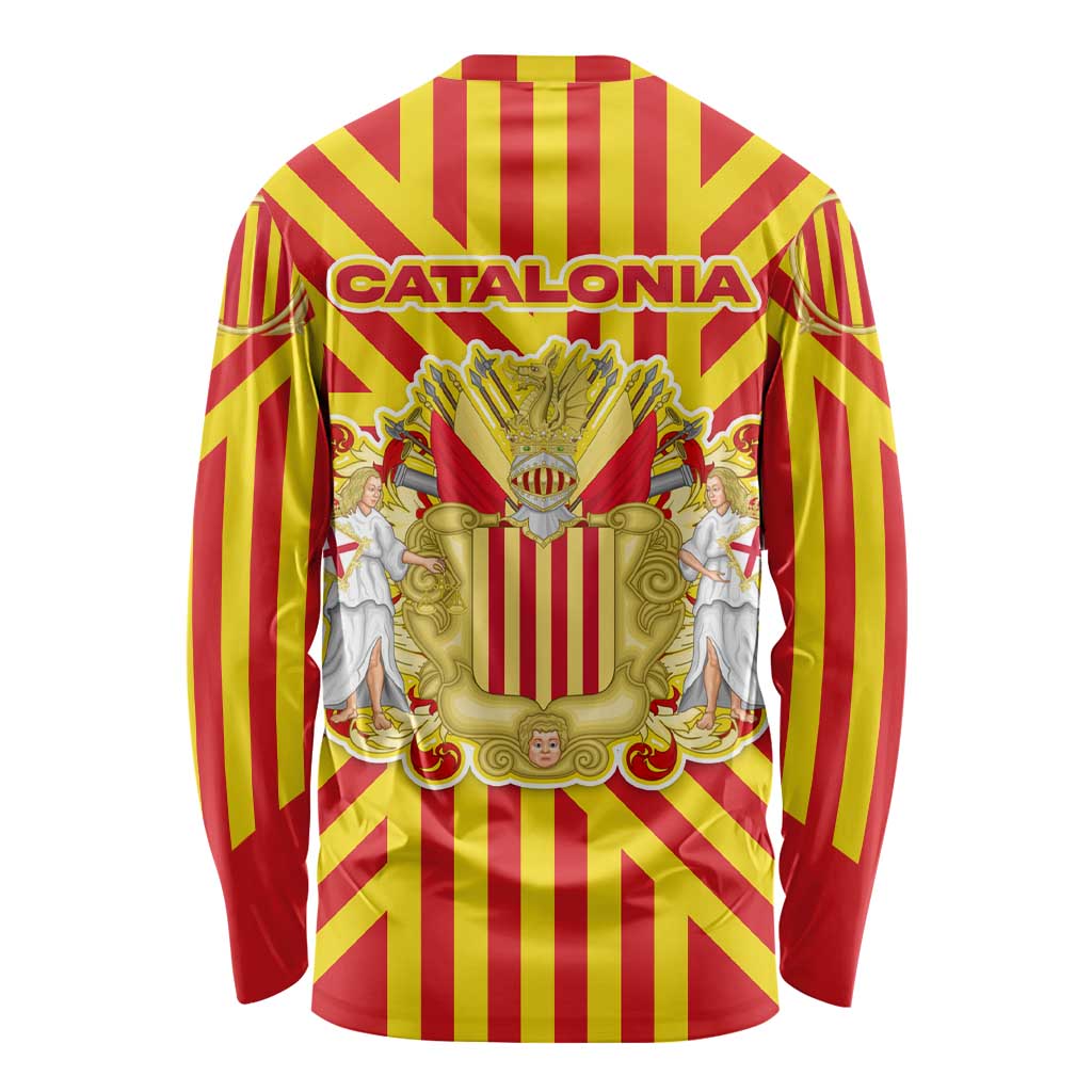 Catalonia Flag Long Sleeve Shirt Autonomous Community of Spain - Wonder Print Shop