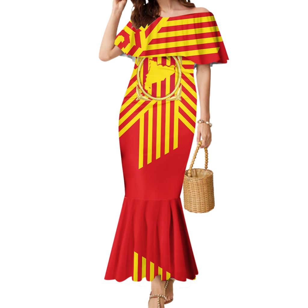 Catalonia Flag Mermaid Dress Autonomous Community of Spain - Wonder Print Shop