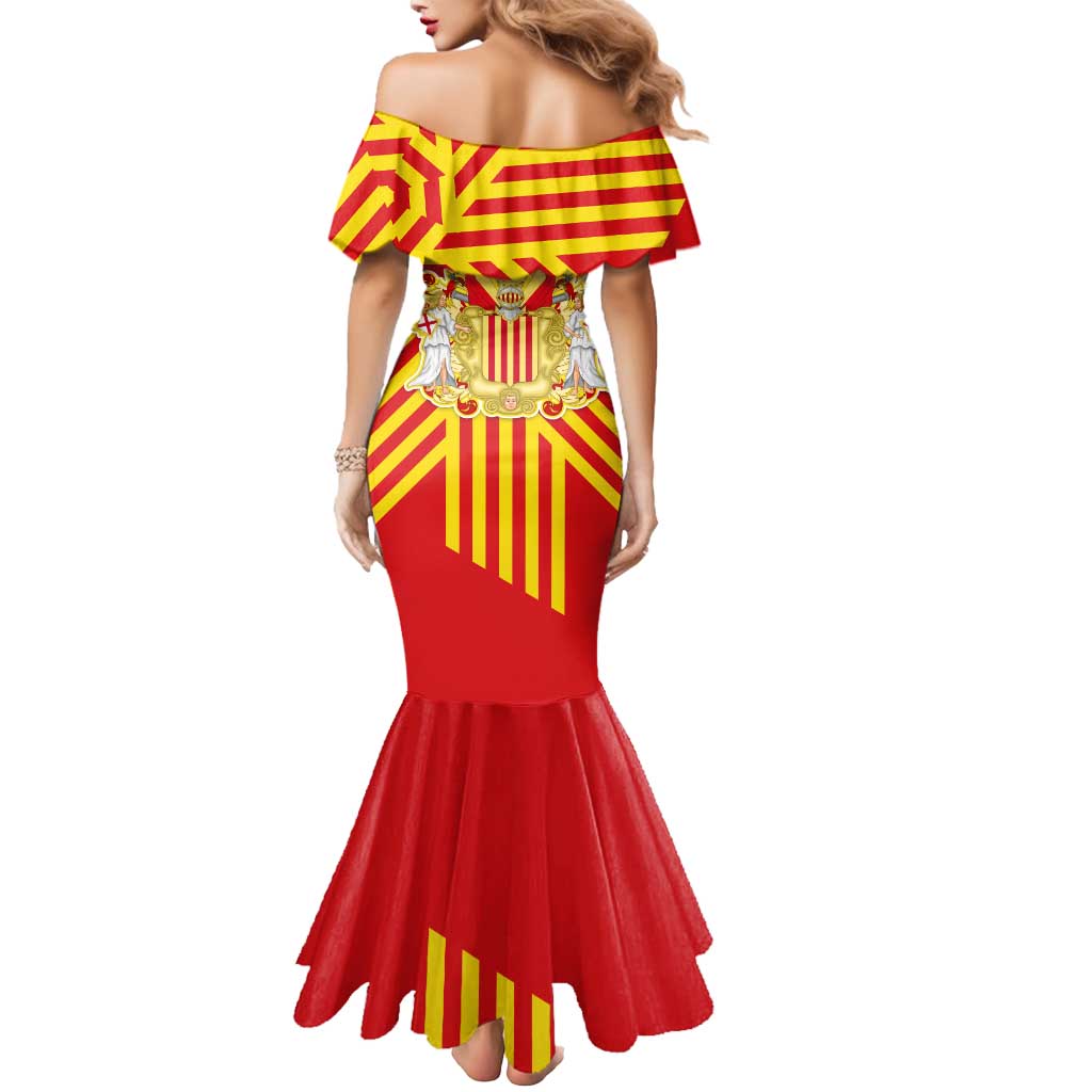Catalonia Flag Mermaid Dress Autonomous Community of Spain - Wonder Print Shop