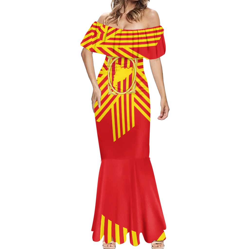 Catalonia Flag Mermaid Dress Autonomous Community of Spain - Wonder Print Shop