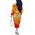 Catalonia Flag Off The Shoulder Long Sleeve Dress Autonomous Community of Spain - Wonder Print Shop