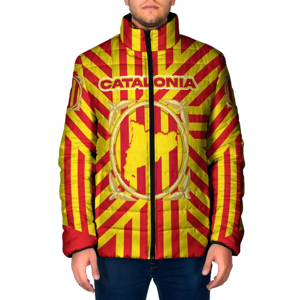 Catalonia Flag Padded Jacket Autonomous Community of Spain - Wonder Print Shop