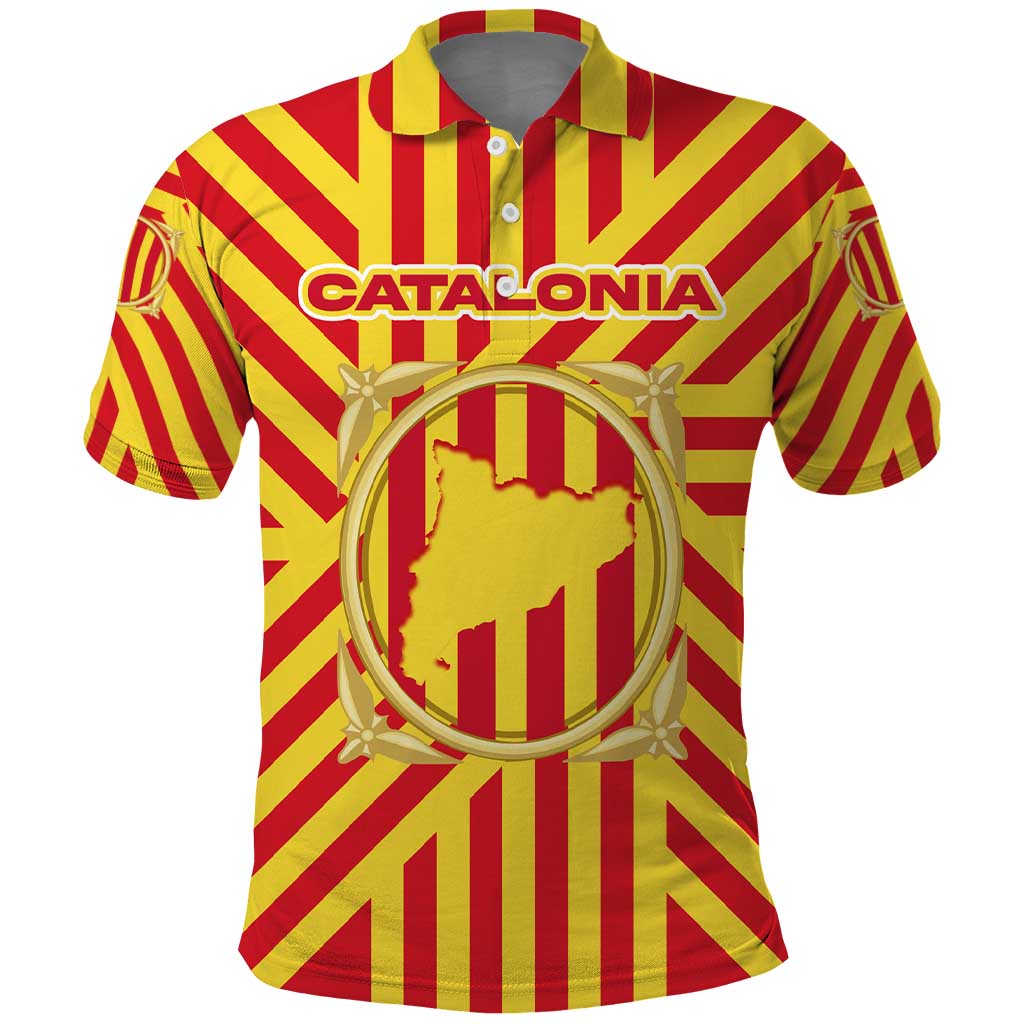 Catalonia Flag Polo Shirt Autonomous Community of Spain - Wonder Print Shop